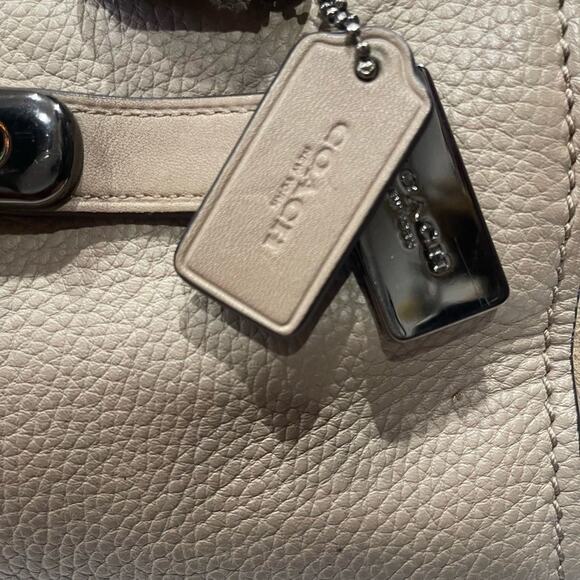 Authentic COACH Gray Pebbled Leather Mini Carryall Handbag - Picture 6 of 10